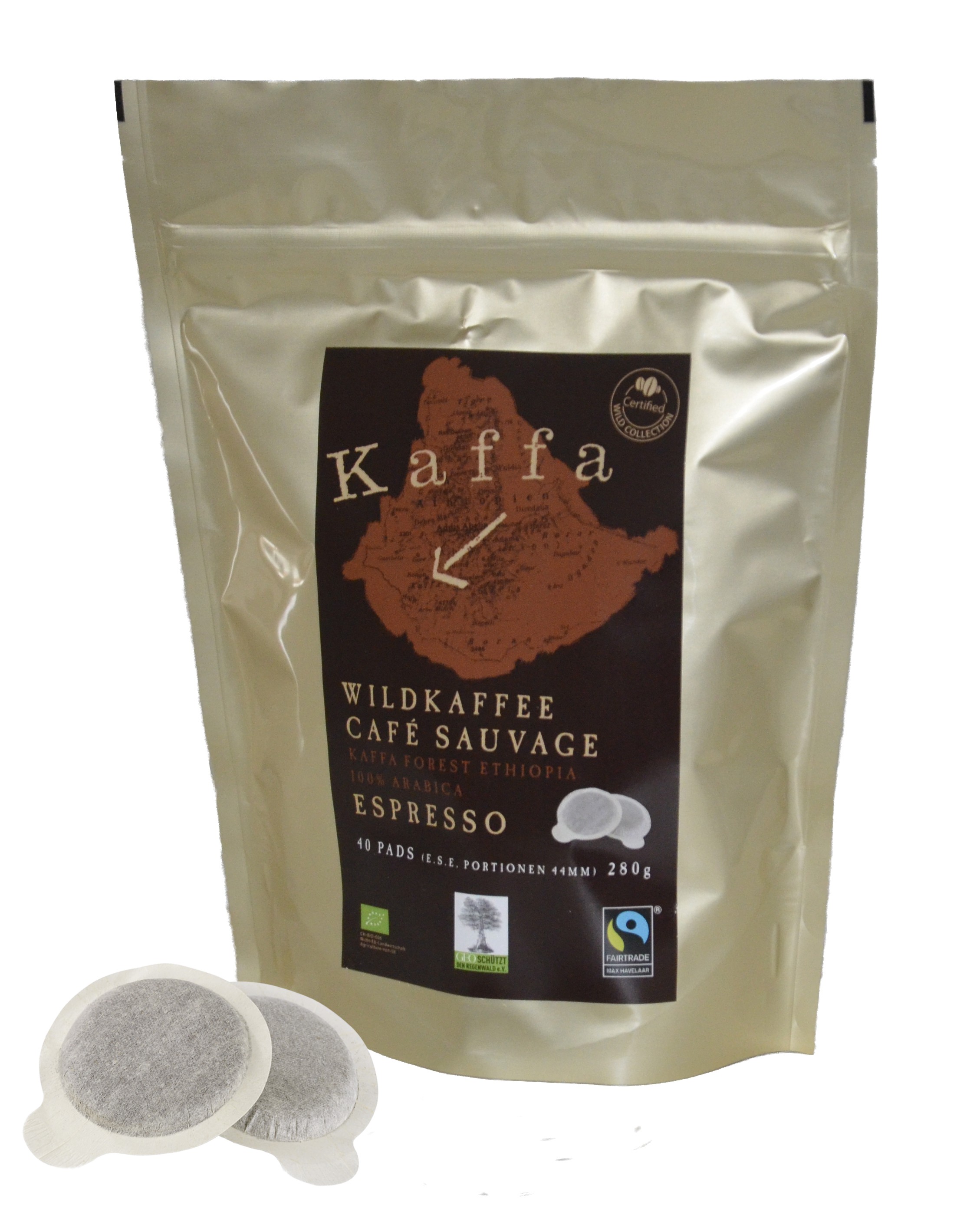 kaffapads40 Kaffa Wildkaffee Espresso 40 E.S.E. Pads